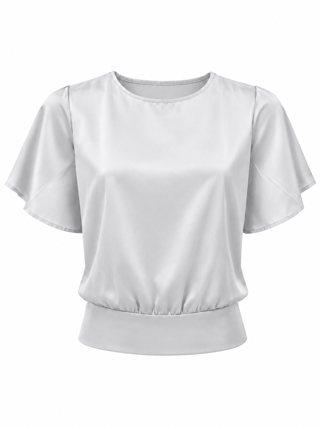 Blusa satin de pretina ancha
