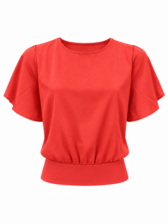 Blusa satin de pretina ancha
