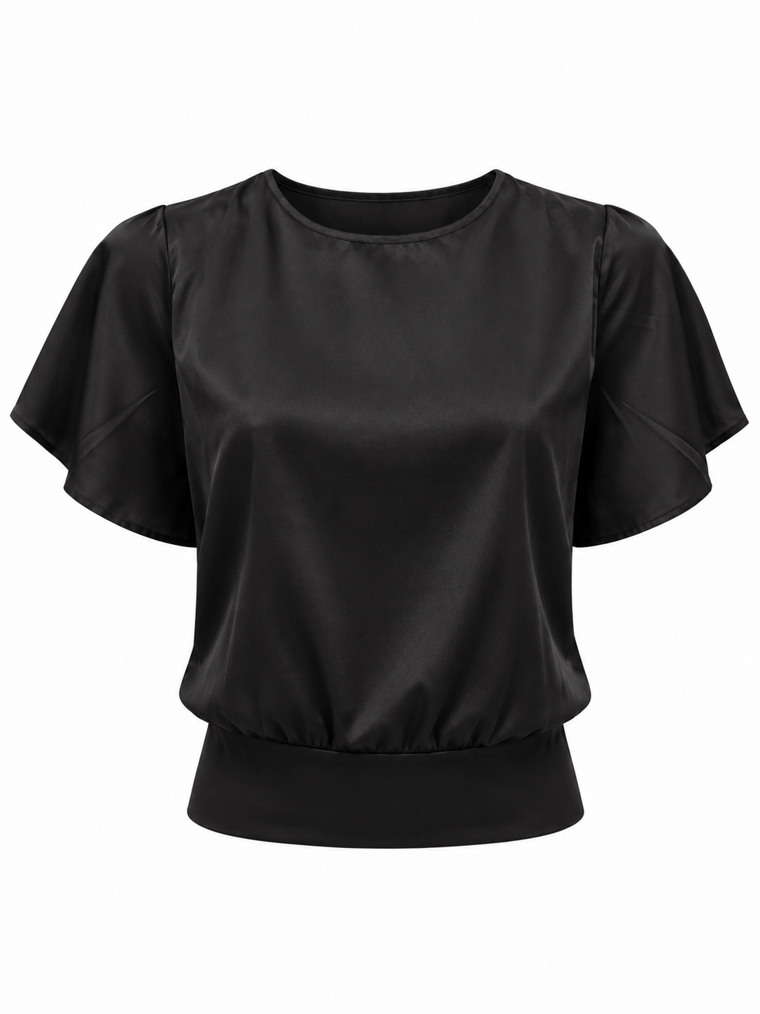 Blusa satin de pretina ancha