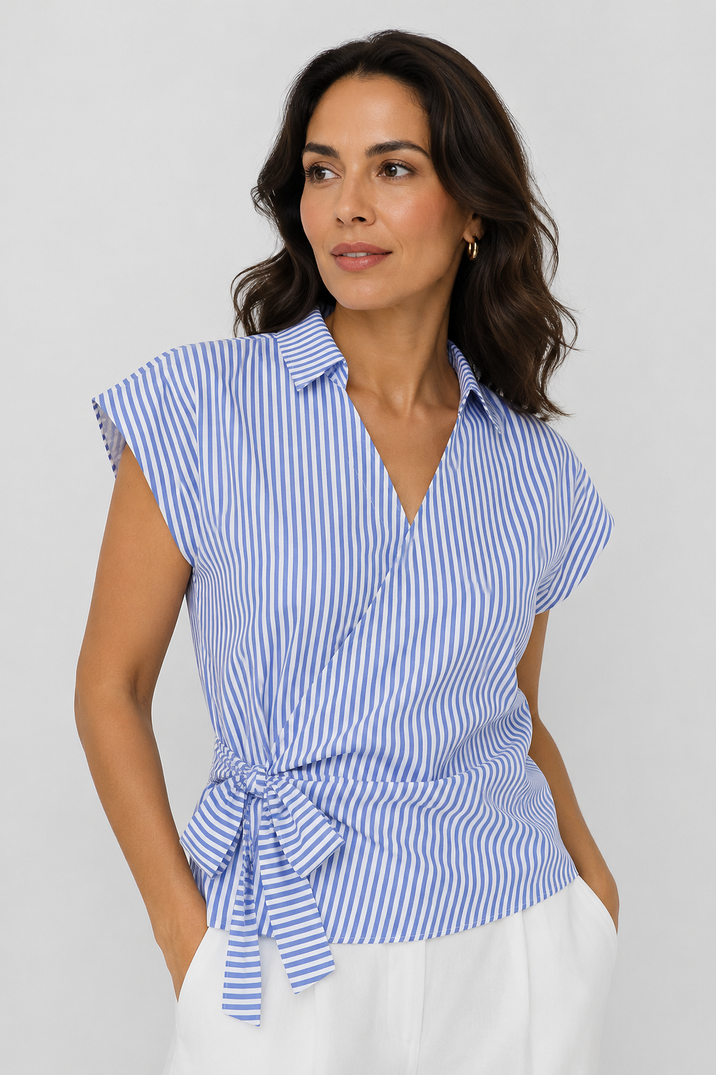 Blusa a rayas con cruce