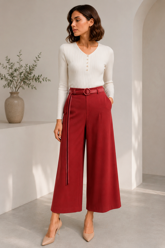 Pantalón Palazzo con correa