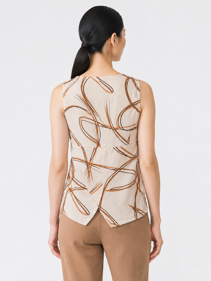 Blusa print con cruce posterior
