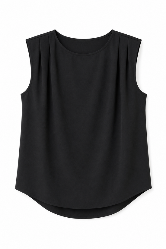 Blusa manga cero cuello redondo