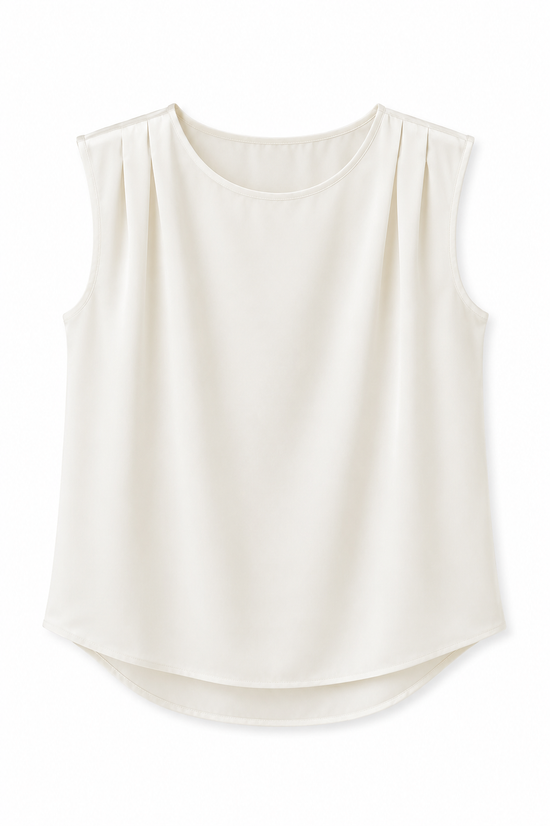 Blusa manga cero cuello redondo