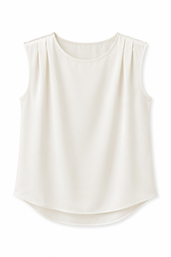 Blusa manga cero cuello redondo