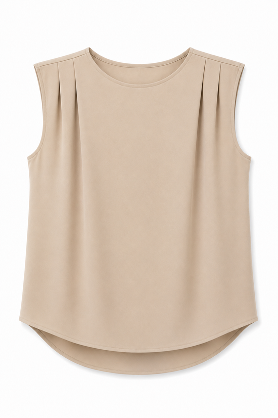 Blusa manga cero cuello redondo