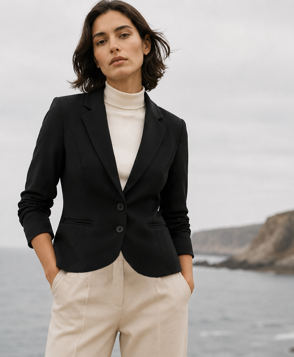 Blazer doble botón manga larga