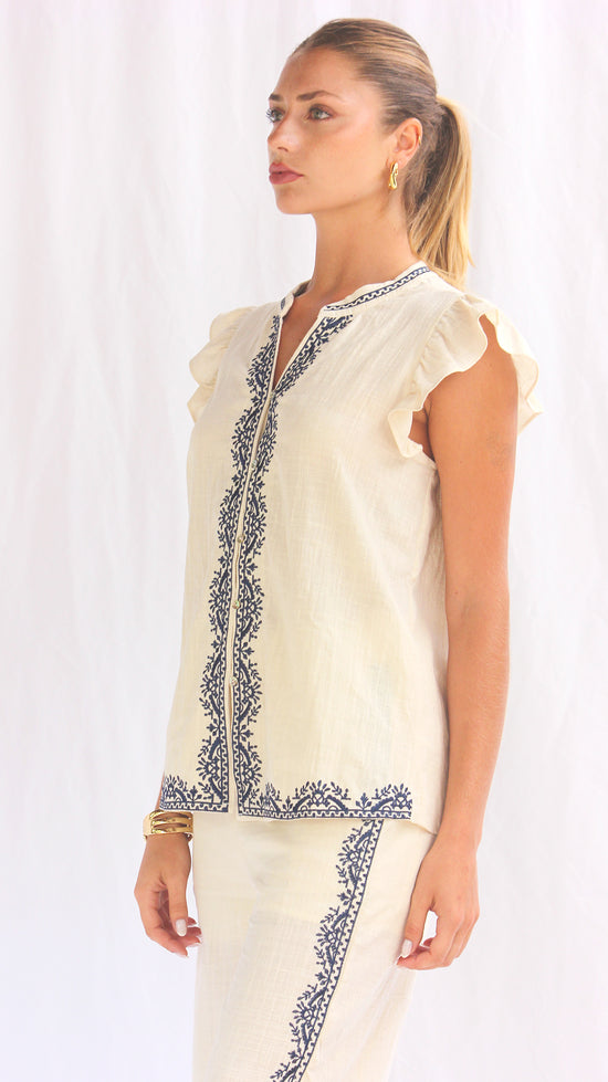 Blusa algodón manga cero