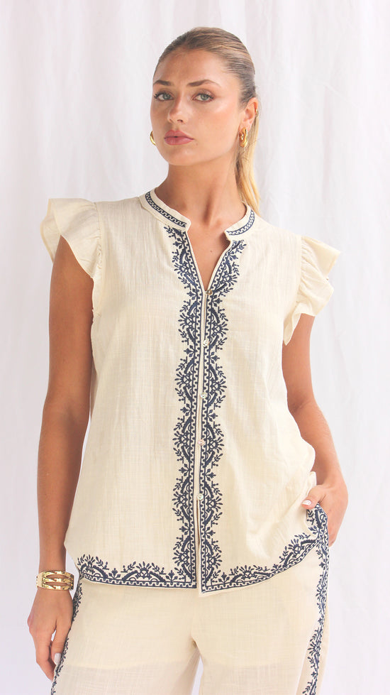 Blusa algodón manga cero