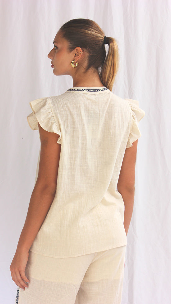 Blusa algodón manga cero