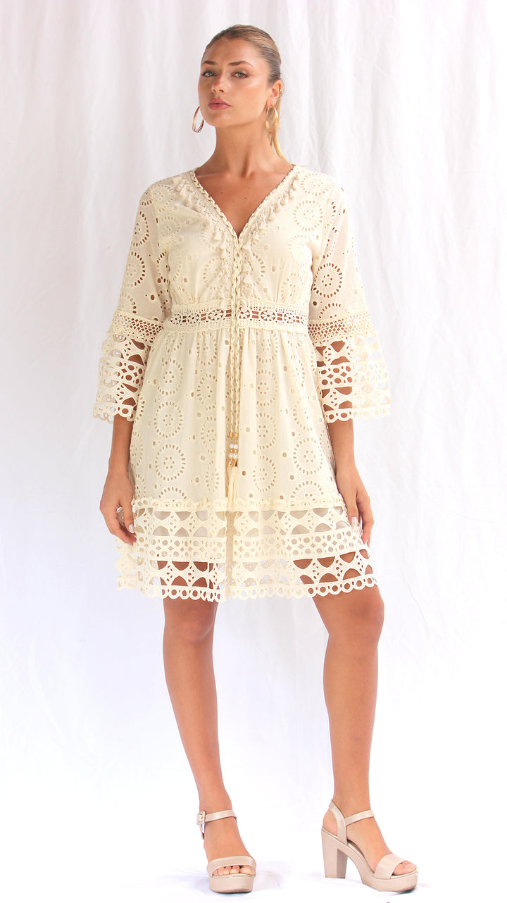 Vestido algodón tejido