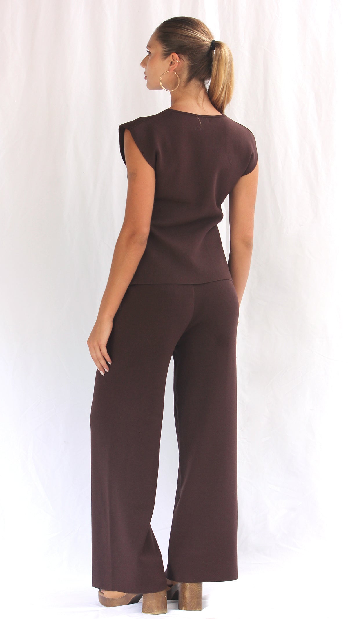 Pantalón palazzo con venas