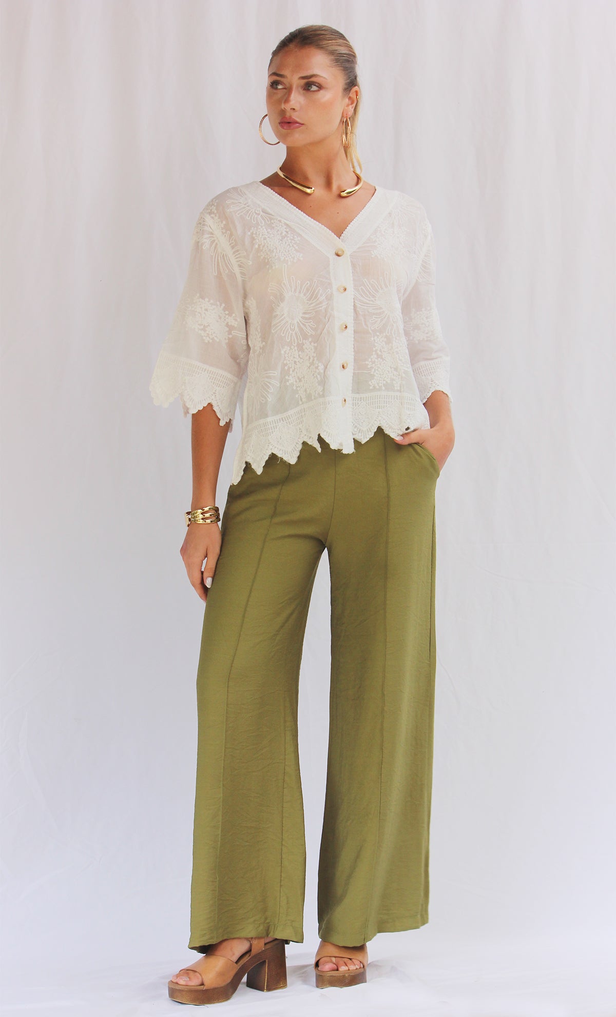 Blusa algodón manga larga