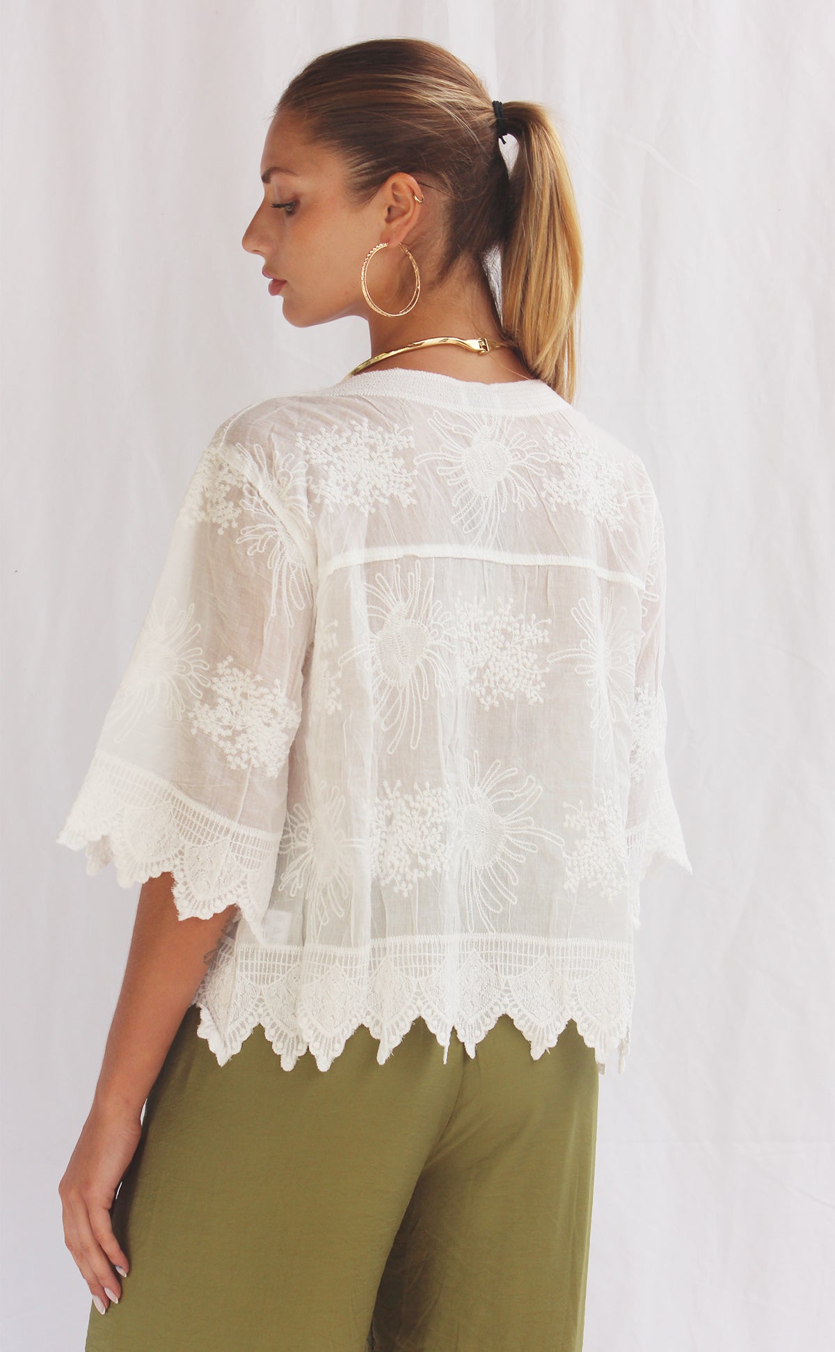 Blusa de algodón tejido