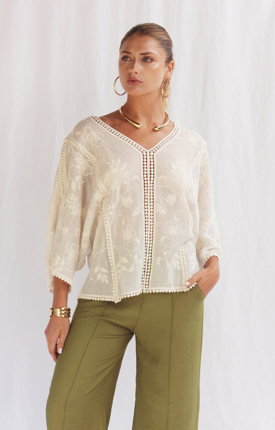 Blusa algodón manga larga