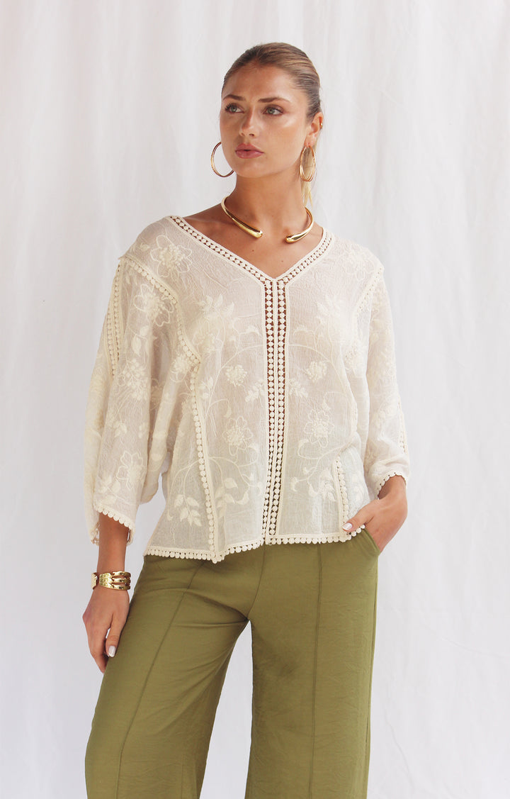 Blusa algodón manga larga