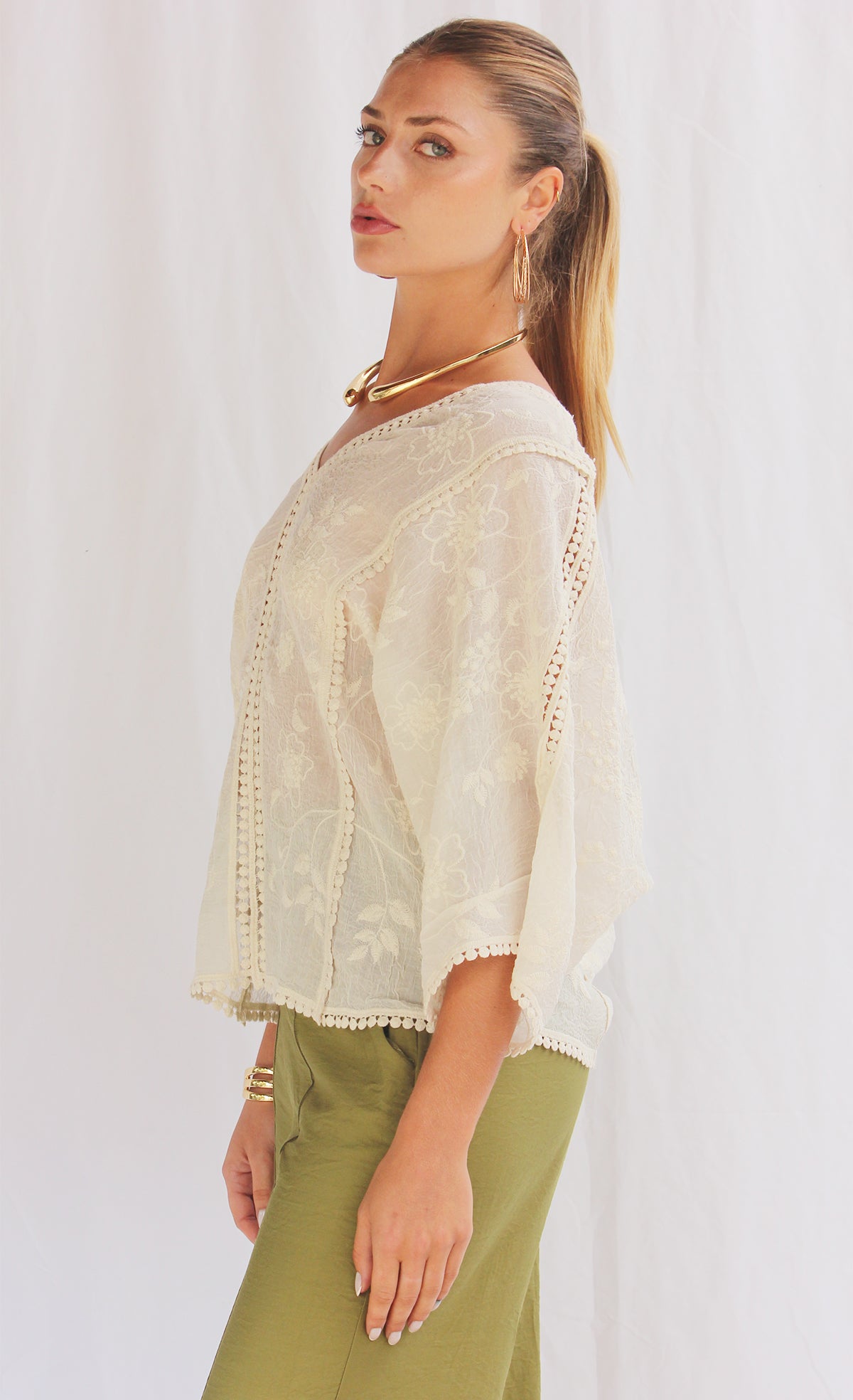 Blusa algodón manga larga