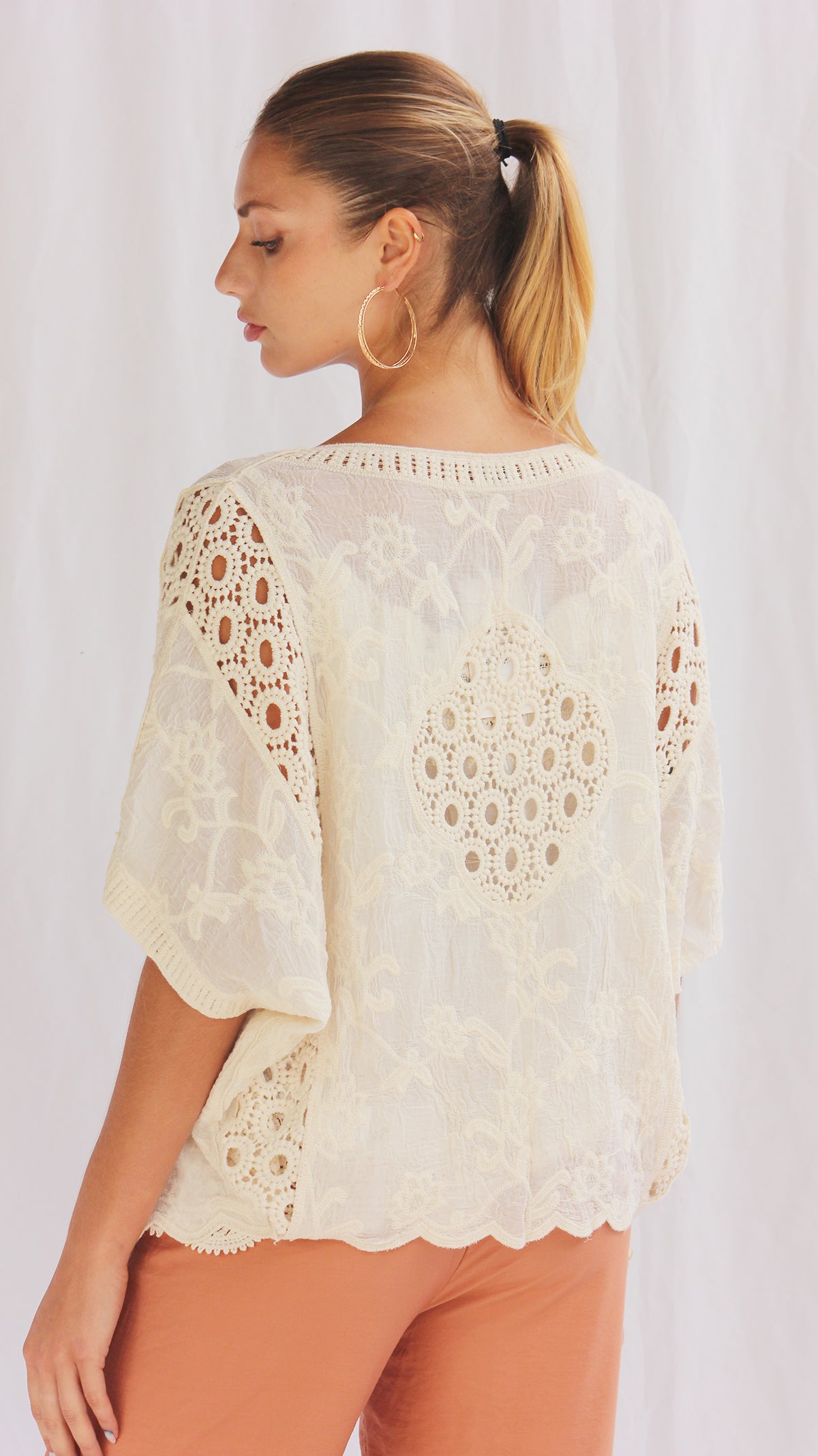 Set de top y cardigan tejido