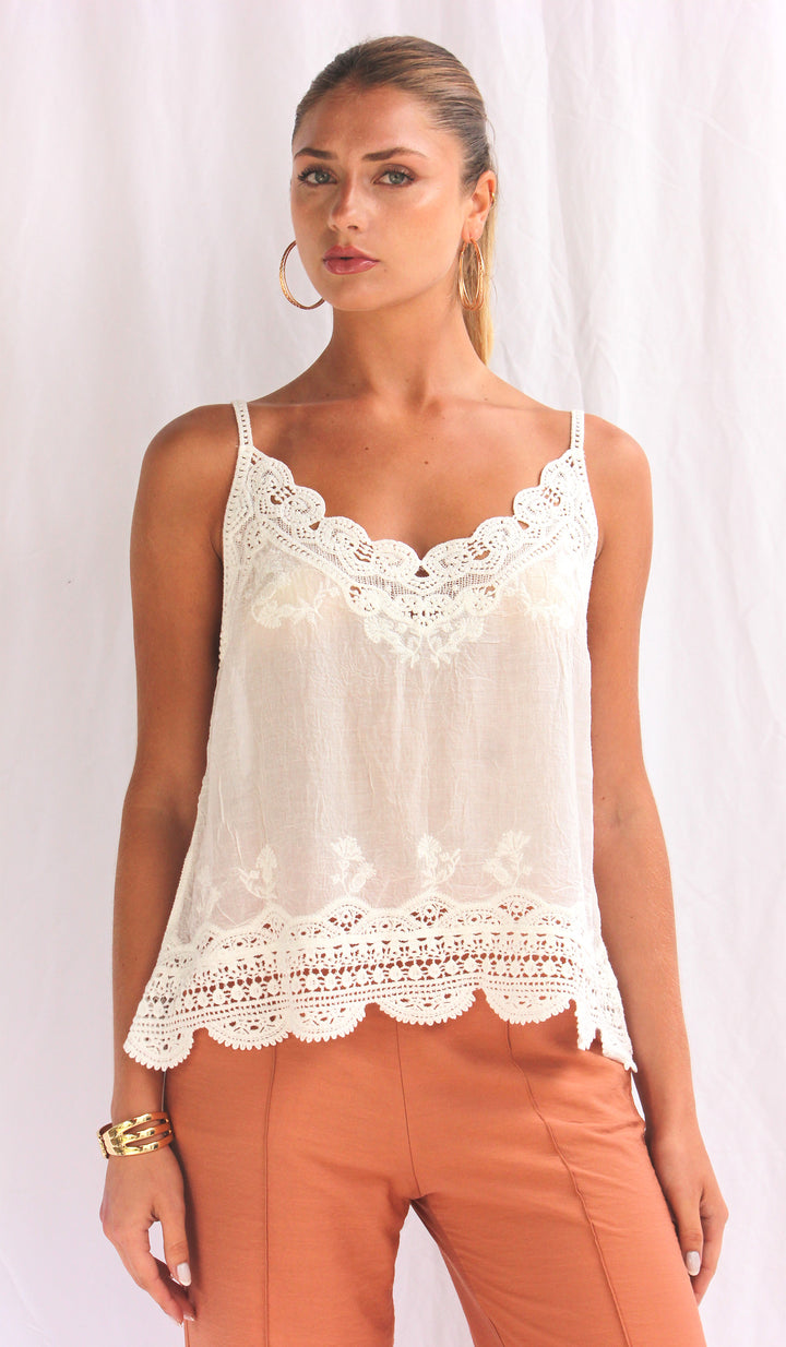 Conjunto de top con capa tejida