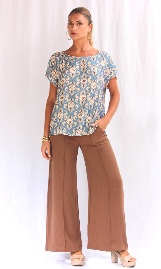 Blusa print manga corta