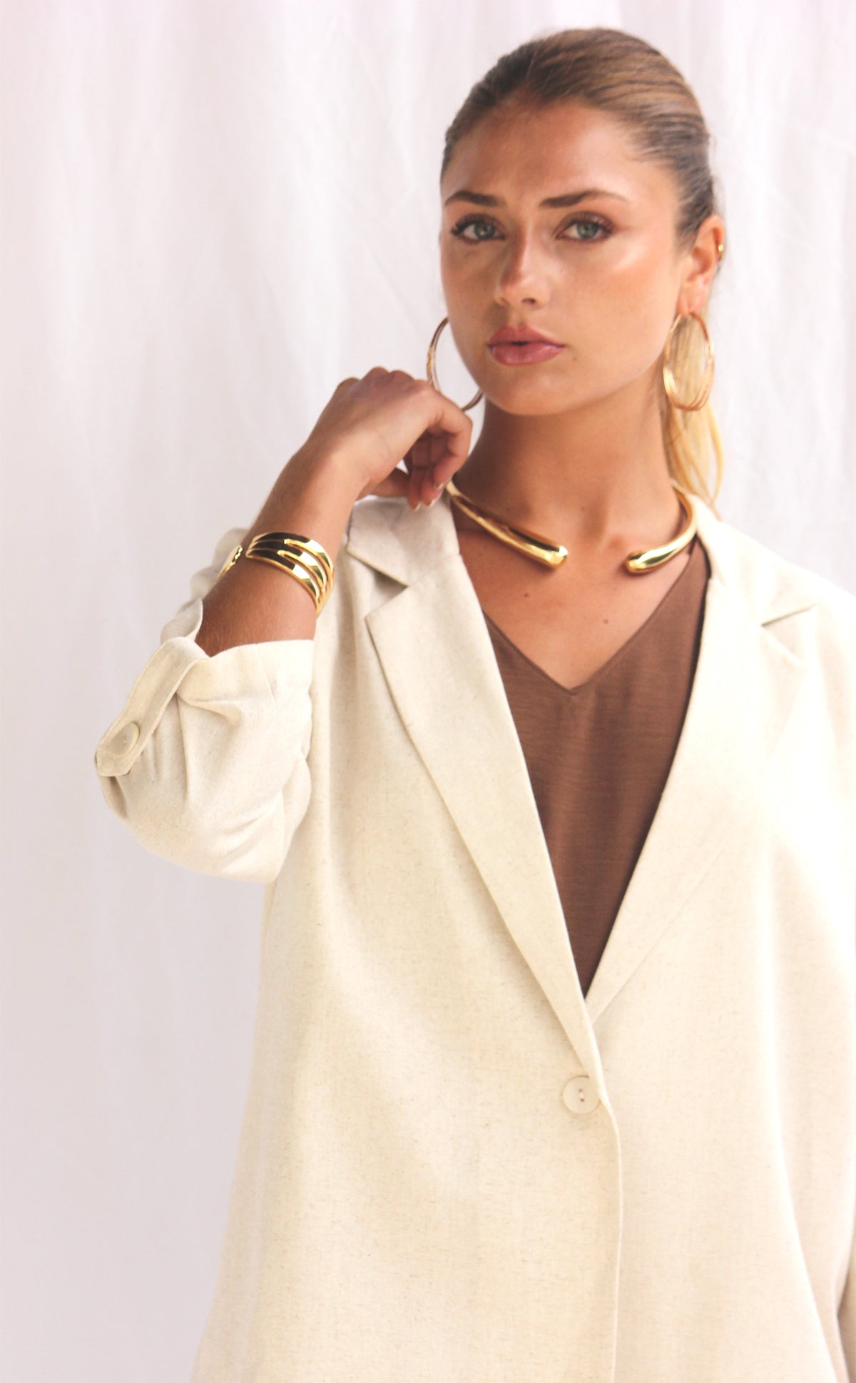 Saco oversize de lino