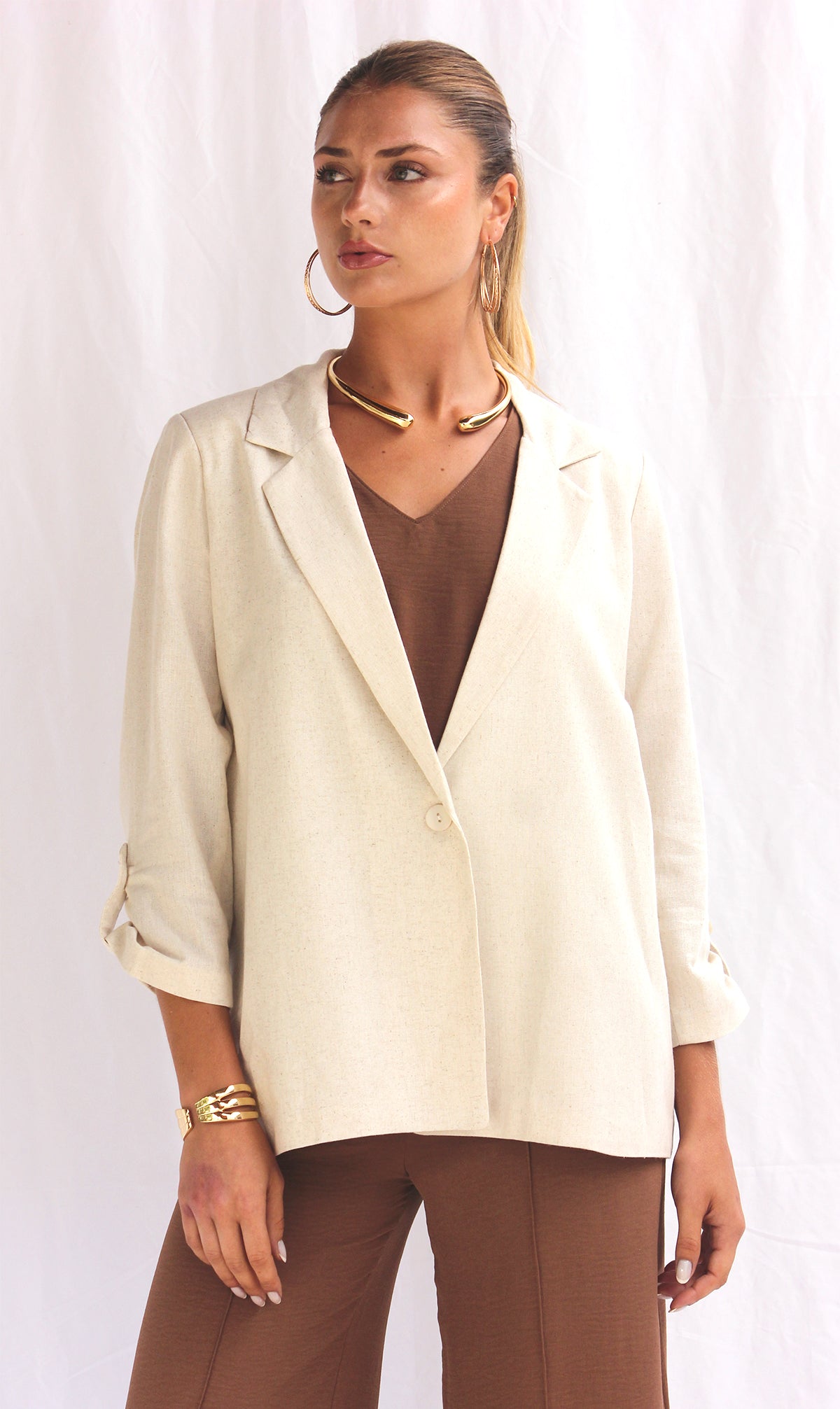 Saco oversize de lino