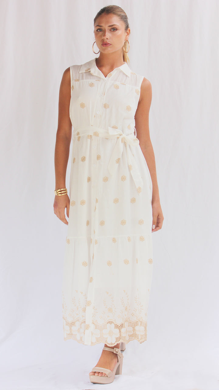 Vestido camisero manga cero