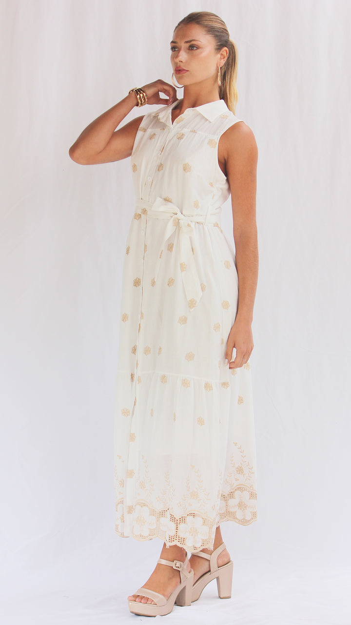 Vestido camisero manga cero