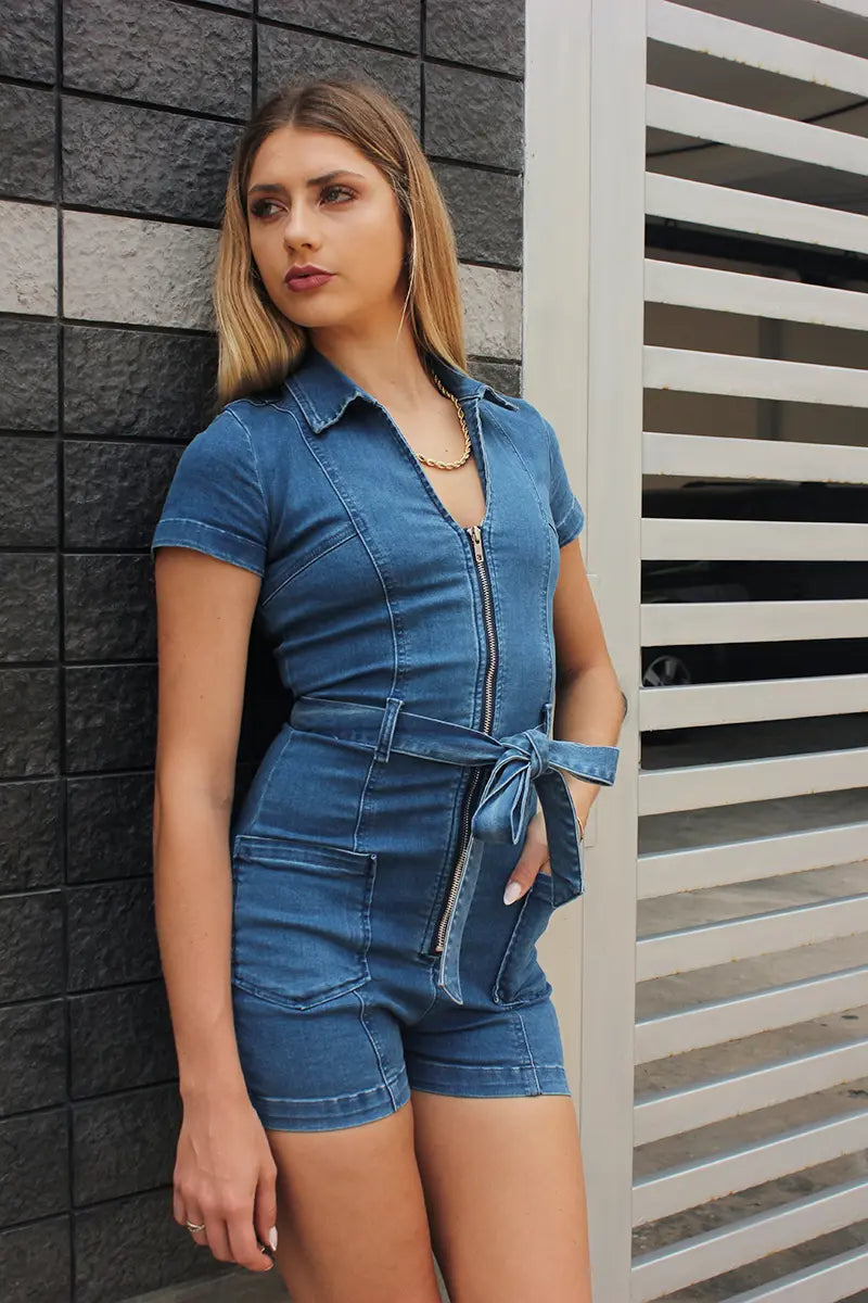 Enterizo Denim Corto