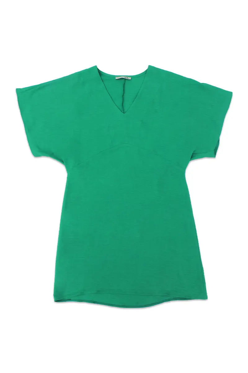 Vestido print corto cuello V