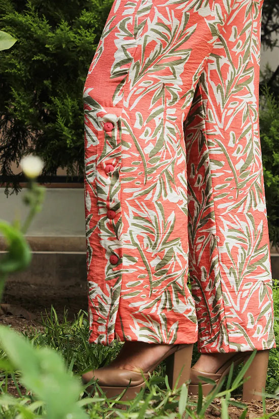 Pantalón Floral Abertura en Basta