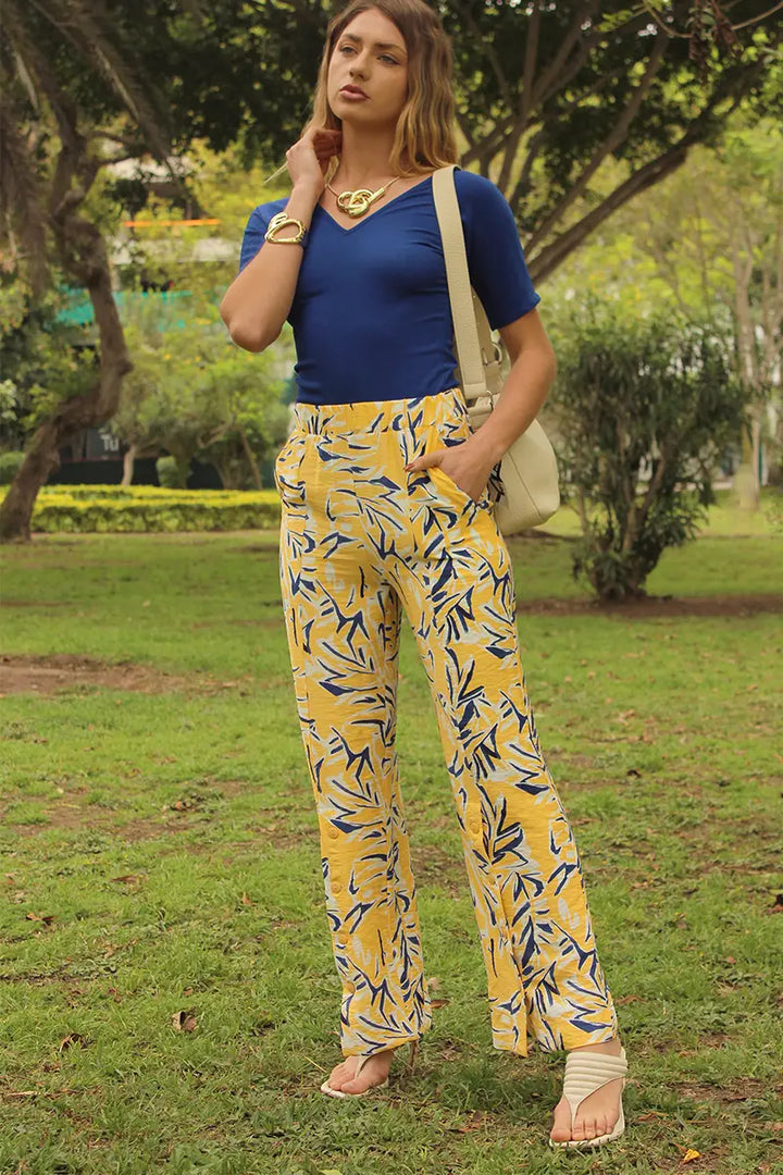 Pantalón Floral Amarillo