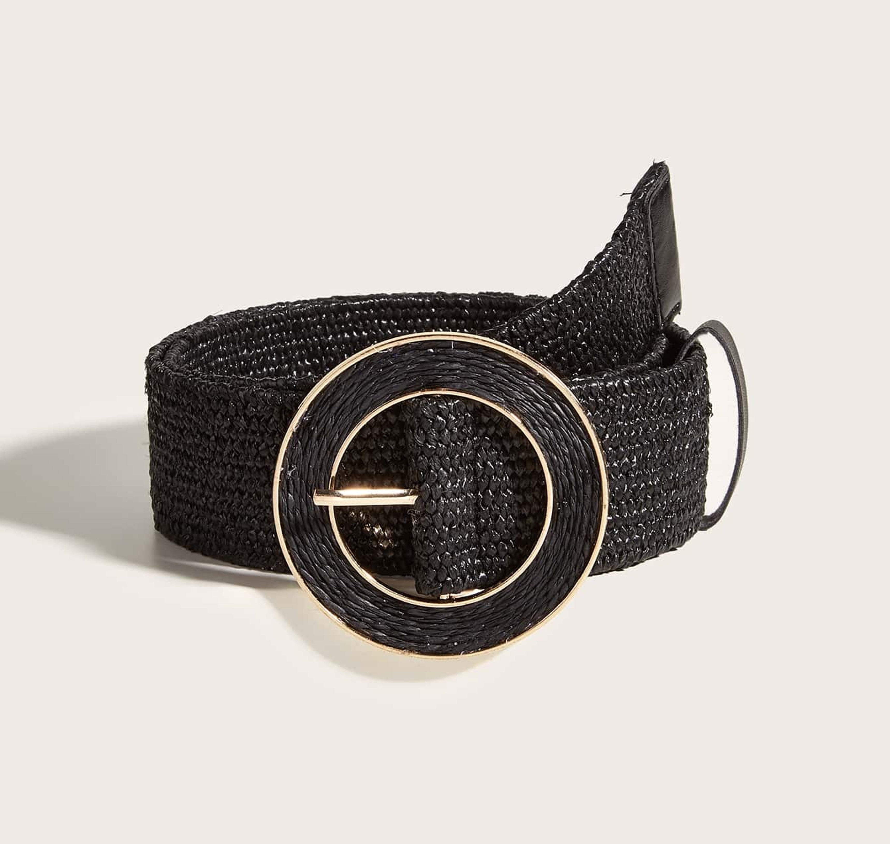 Correa tejida con hebilla redonda