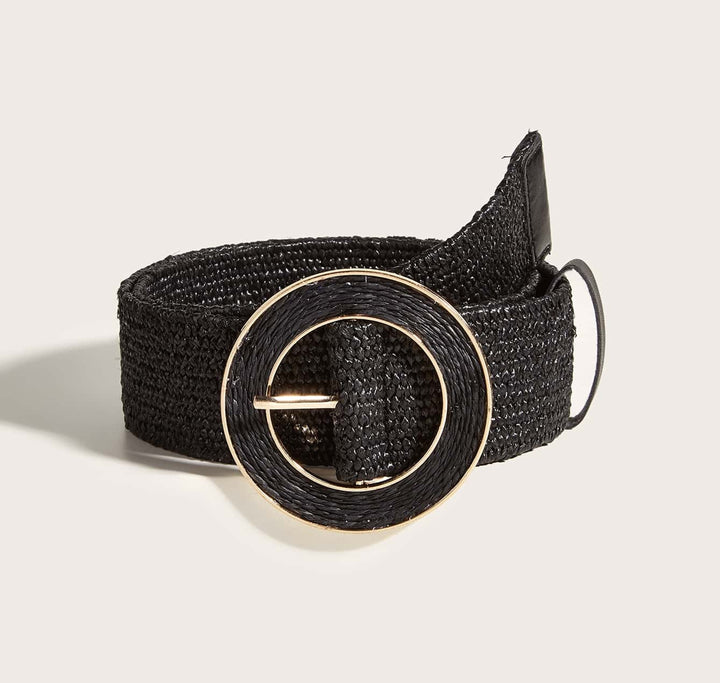 Correa tejida con hebilla redonda