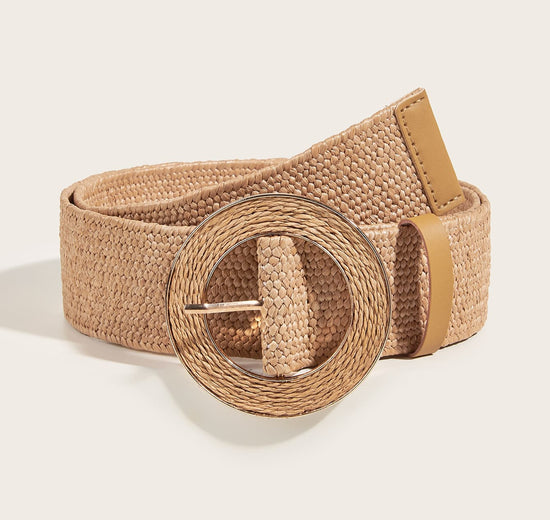 Correa tejida con hebilla redonda