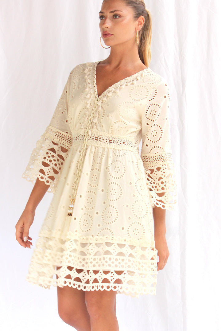 Vestido algodón tejido