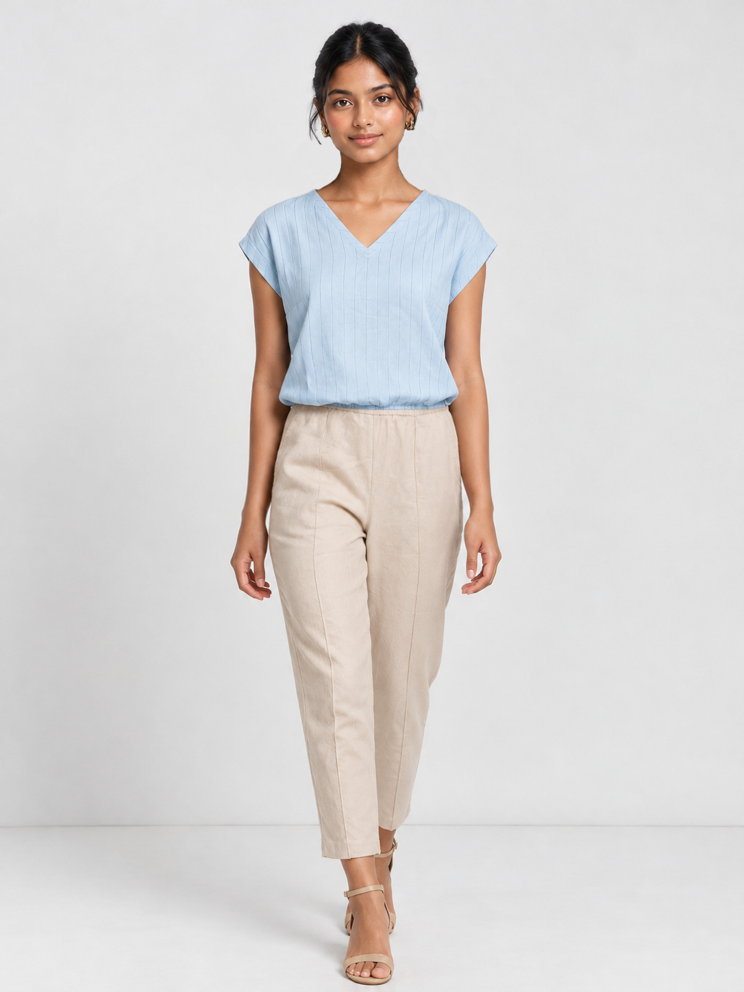 Blusa a rayas cuello V