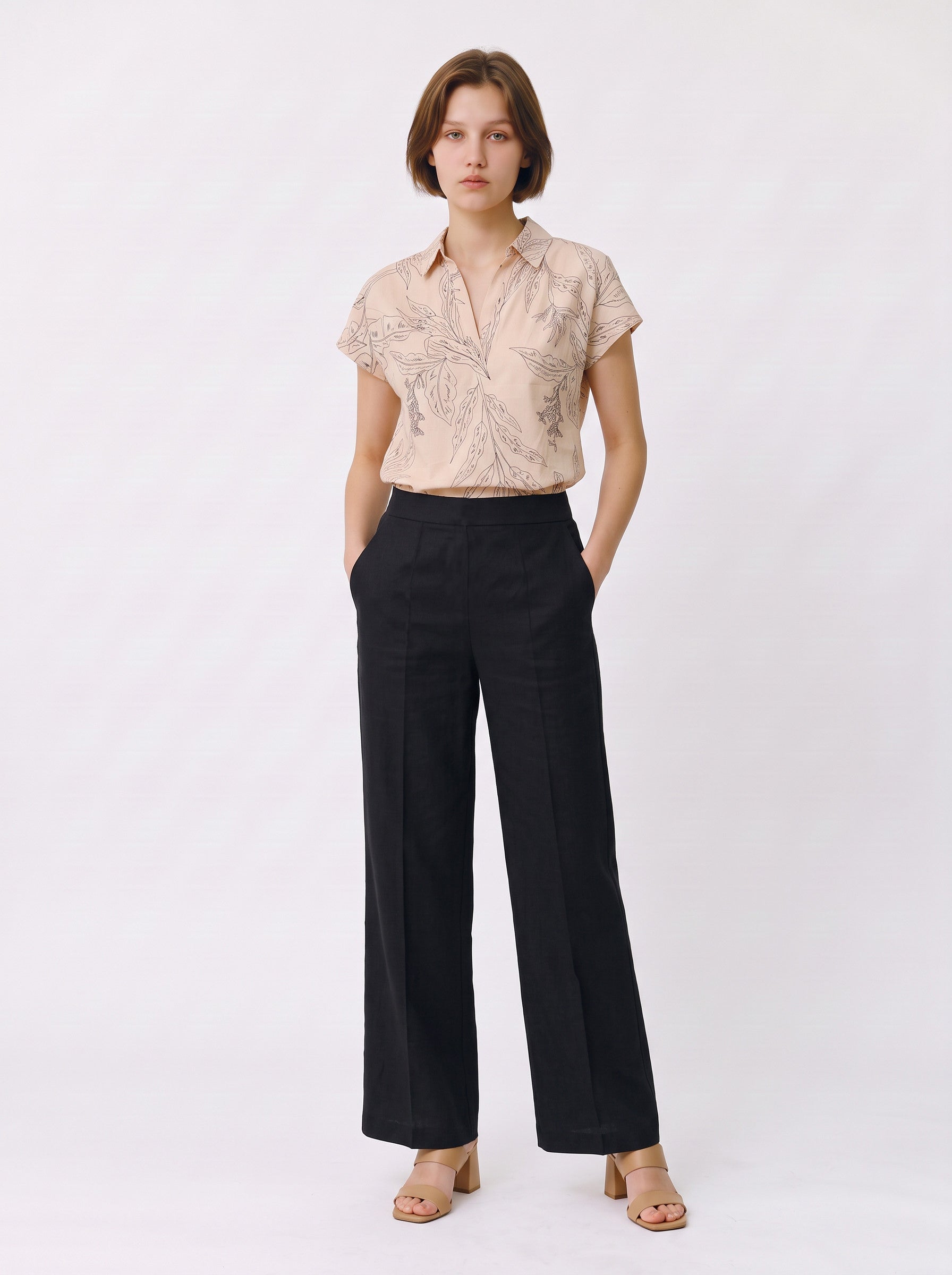 Blusa cuello camisero