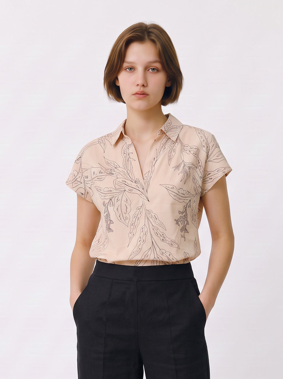 Blusa cuello camisero