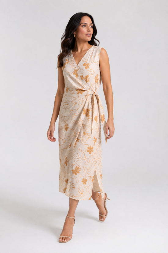 Vestido con lazo manga cero